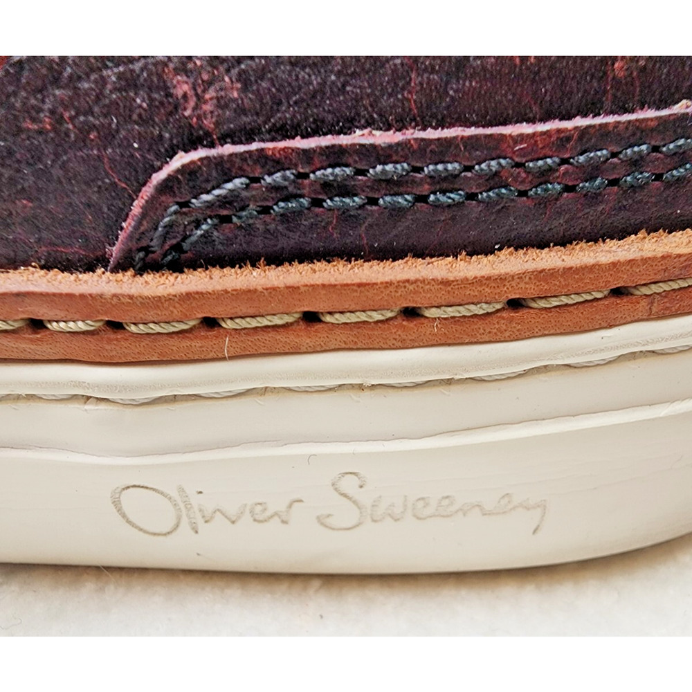 Oliver Sweeney Lopes Distressed Burgundy Leather Lace-Up Casual Sneaker US 9 - Picture 4 of 13